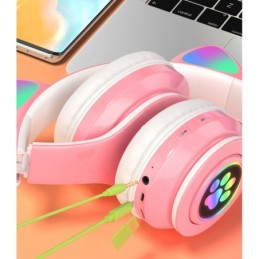Lasten langattomat kissankorva-kuulokkeet | LED-valot | Bluetooth 5.0